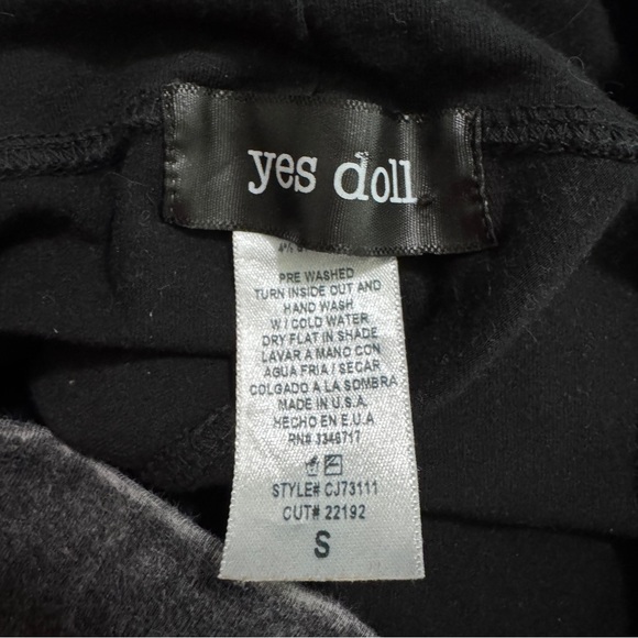 Yes Doll Bell Bottom Flare Leg Pants Small Washed Black - Picture 3 of 4